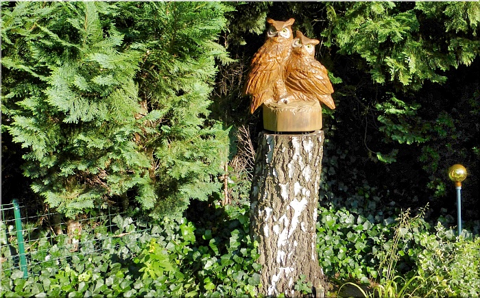 owls eulen paar  holz motorsge kettensge schnitzen kettesgenkunst motorsgenkunst 