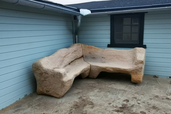 bank eckbank eiche schnitzen motorsge kettensgen holz garten jochen adam holzwerker