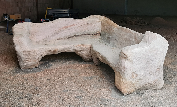 bank eckbank eiche schnitzen motorsge kettensgen holz garten jochen adam holzwerker