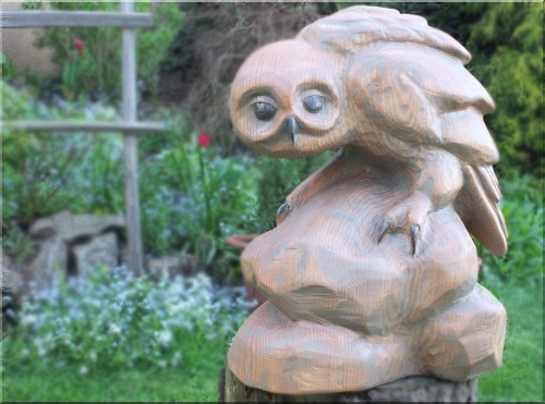 eule skulptur owl jochen adam holzwerker kettensge