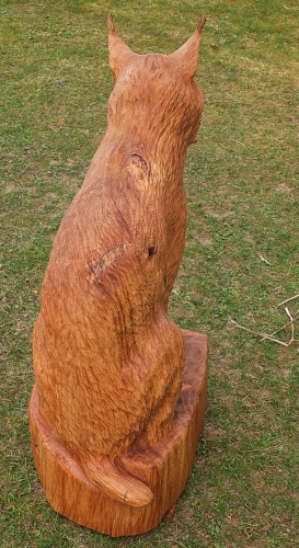luchs lyns motorsäge kettensägenkunst holz schnitzen jochen adam holzwerker geschnitzt  chainsaw carving