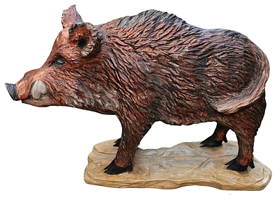 wildschwein keiler  wild boar  holz schnitzen motorsge kettensge holzwerker jochen Adam