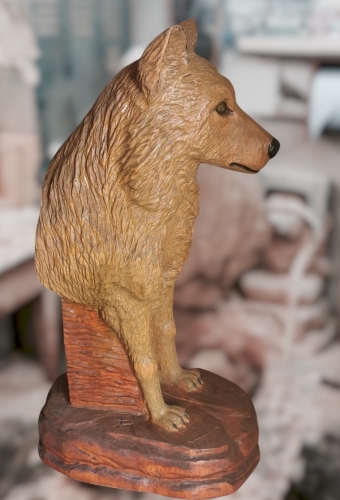 wolf holz geschnitzt motors�ge kettens�ge kunst holzwerker